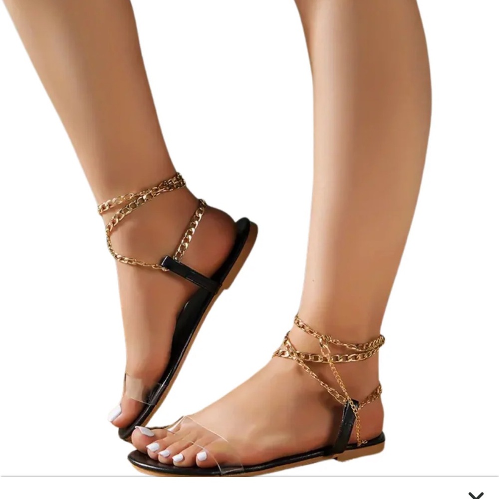 Milano Grace Chain Strap Sandals - NEW
